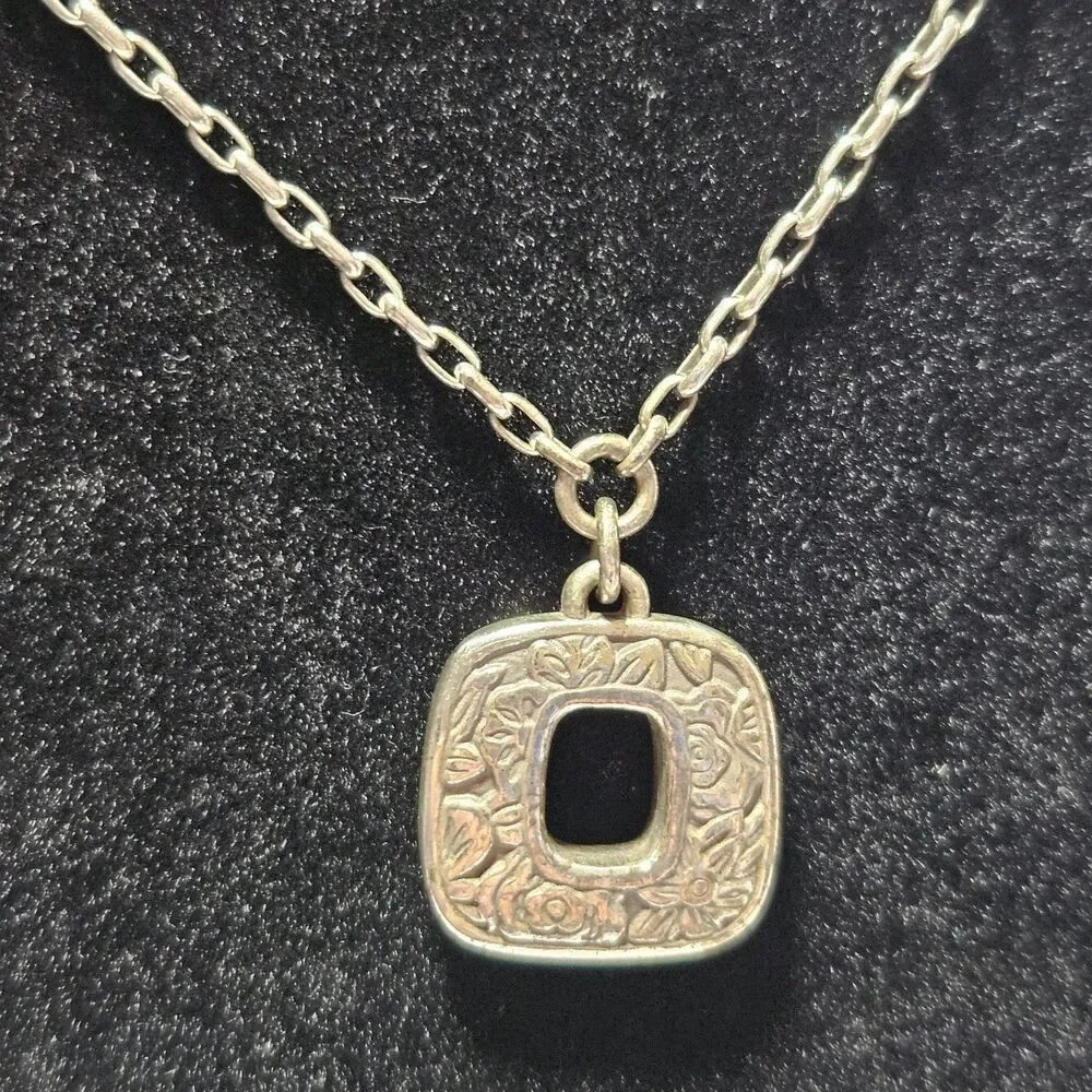 Brighton Silver Plated Island Bloom Flower Pendant Necklace 17-19.5